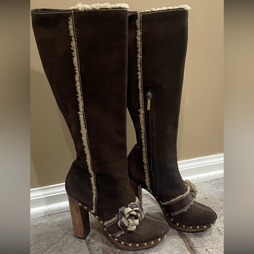 NWOT Dolce&Gabbana Brown Suede Knee Boots  39